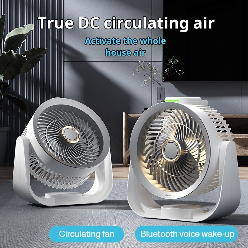 Smart Home Usb - Intelligenter Schreibtischventilator, sprachaktiviertes Nachtlicht, vier Geschwindigkeitsstufen,