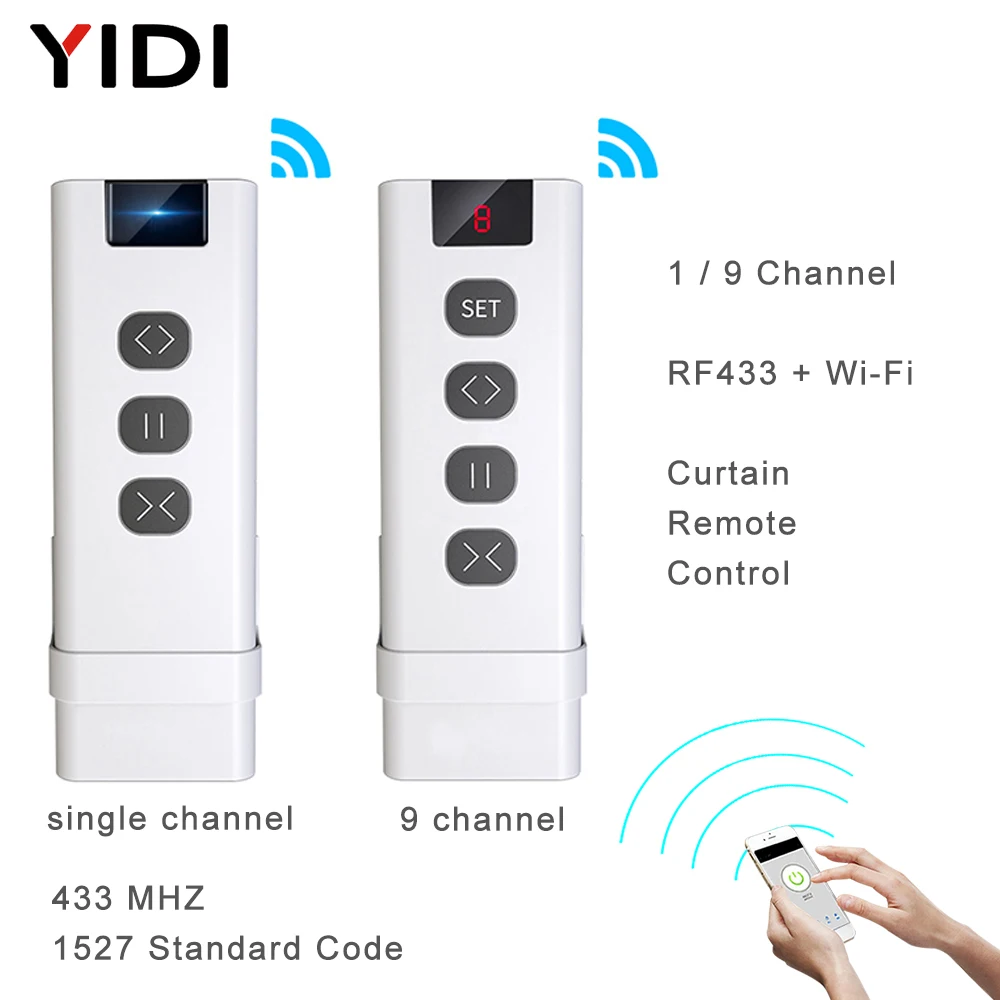 Smart Home Blinds - 9/1 Kanal RF433 Fernbedienung für WiFi