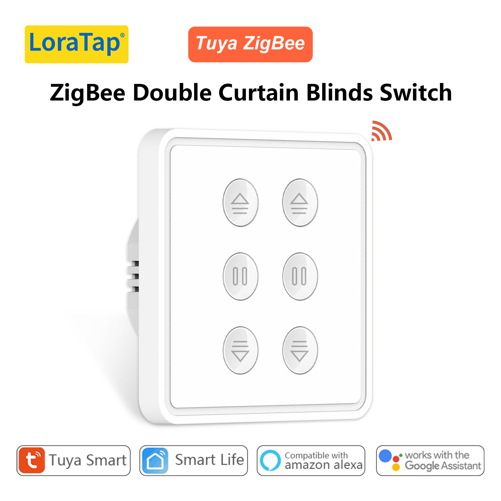 Smart Home Blinds - LoraTap Tuya Smart Life ZigBee Doppelrollo-Drucktastenschalter