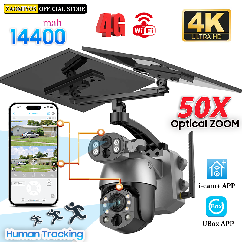 Smart Home Outdoor Camera - 4K 50X ZOOM 10MP Solarkamera 4G