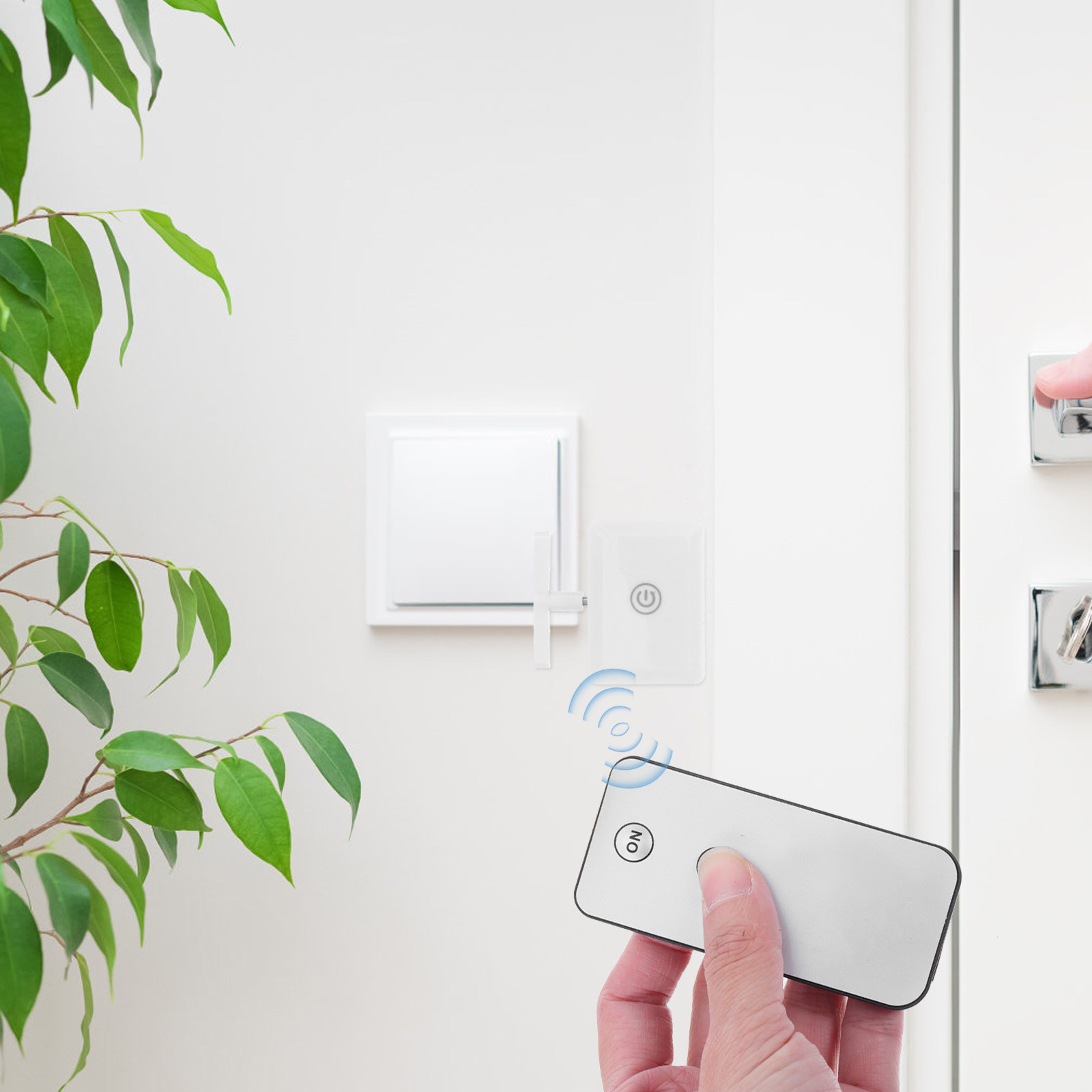 Smart Home Robot - 2 Sets Fernbedienungs-Schalter-Controller, kabelloser, wiederaufladbarer Licht-Aus-Schalter,