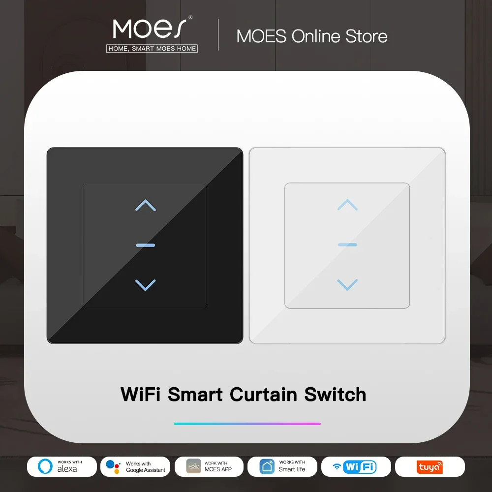 Smart Home Blinds - MOES Touch Design WLAN-Smart-Vorhangschalter für Motorisierte