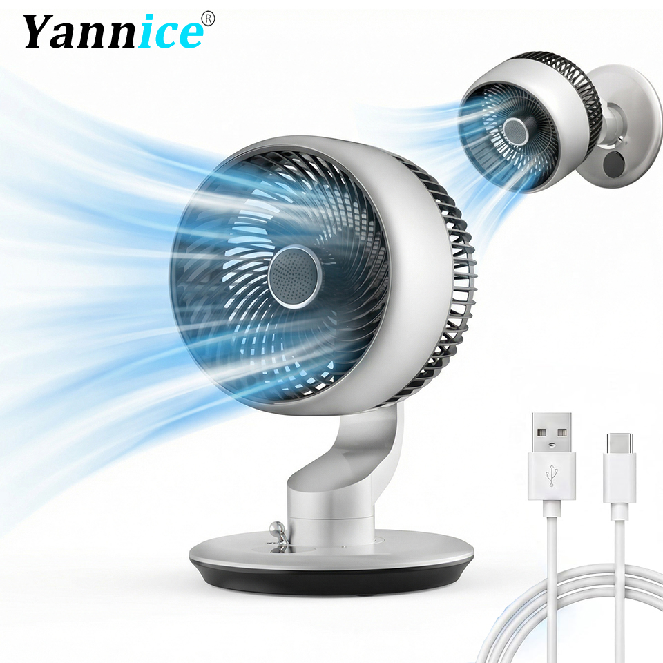 Smart Home Pc - 7800 mAh USB-Tischventilator, 5 Geschwindigkeitsstufen, einstellbarer