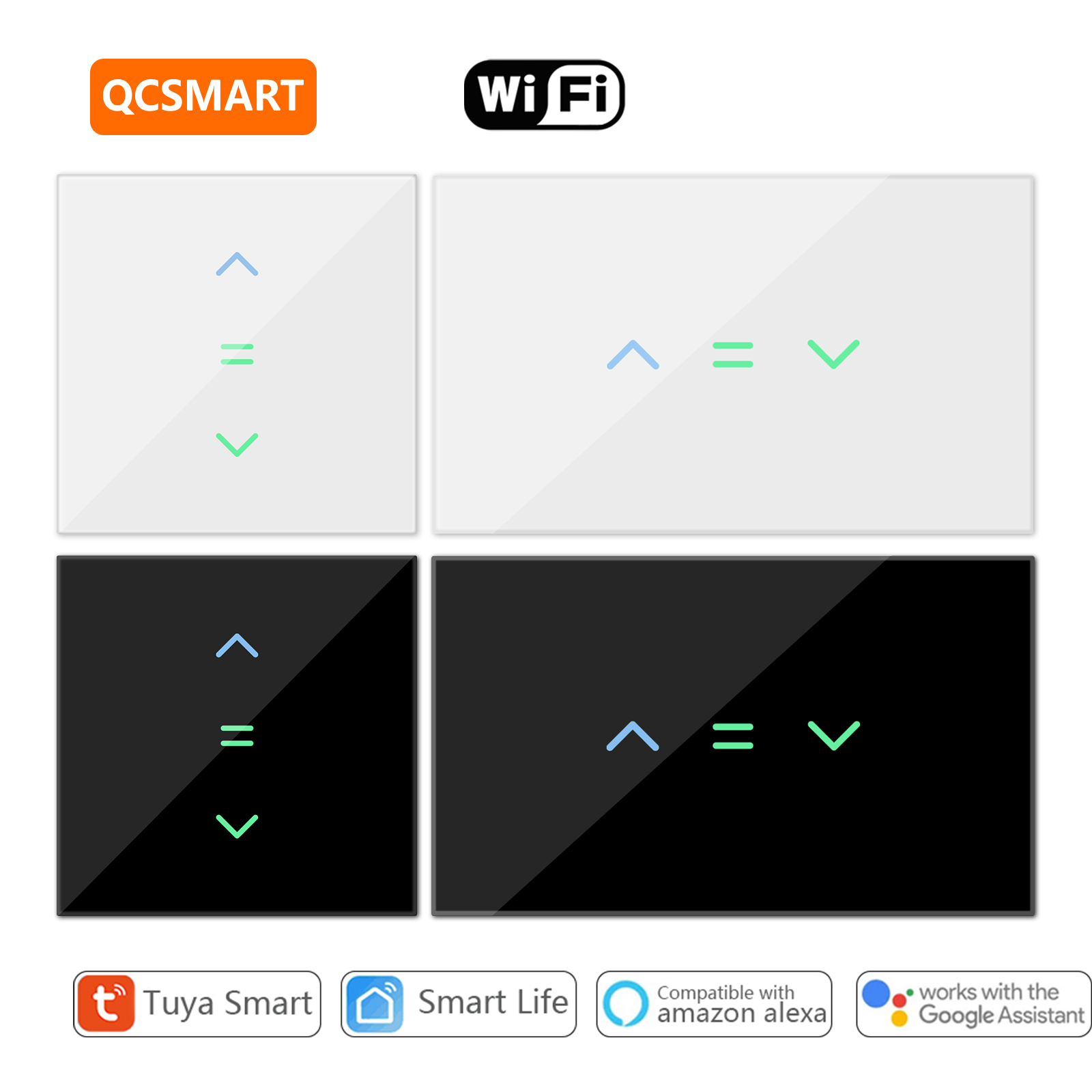 Smart Home Blinds - QCSMART Rollos Vorhang Schalter Hintergrundbeleuchtung Leuchtende