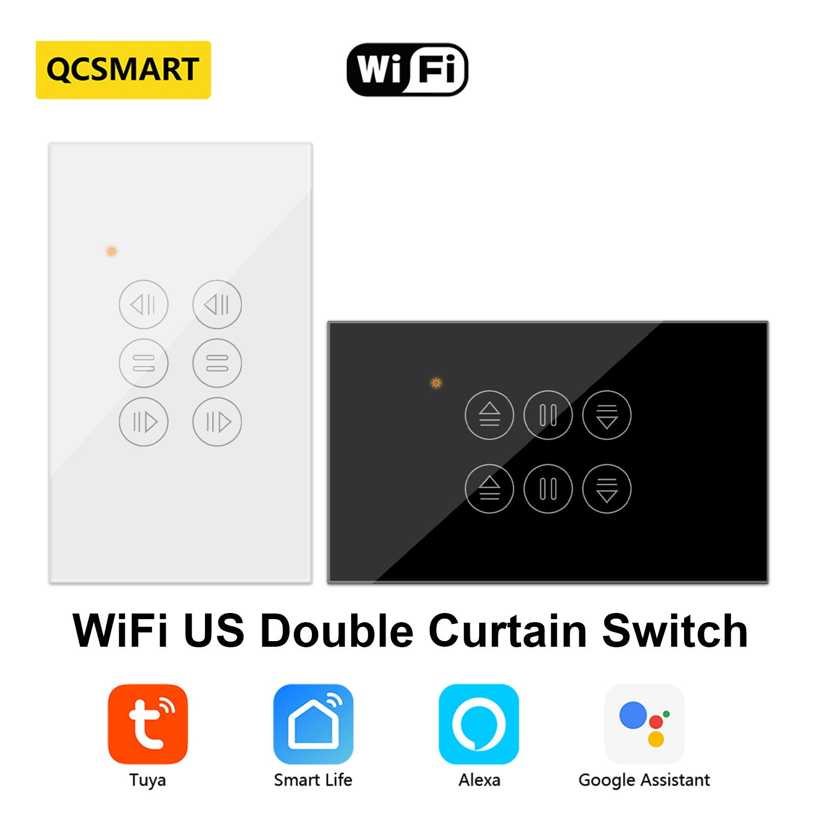 Smart Home Blinds - QCSMART WiFi Doppel Vorhang UNS Schalter