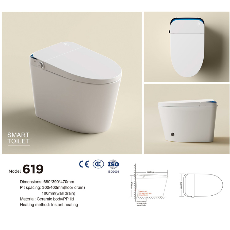 Smart Home Hotel - Luxuriöse Quadratische Smart-Toilette mit Automatischer Spülung,