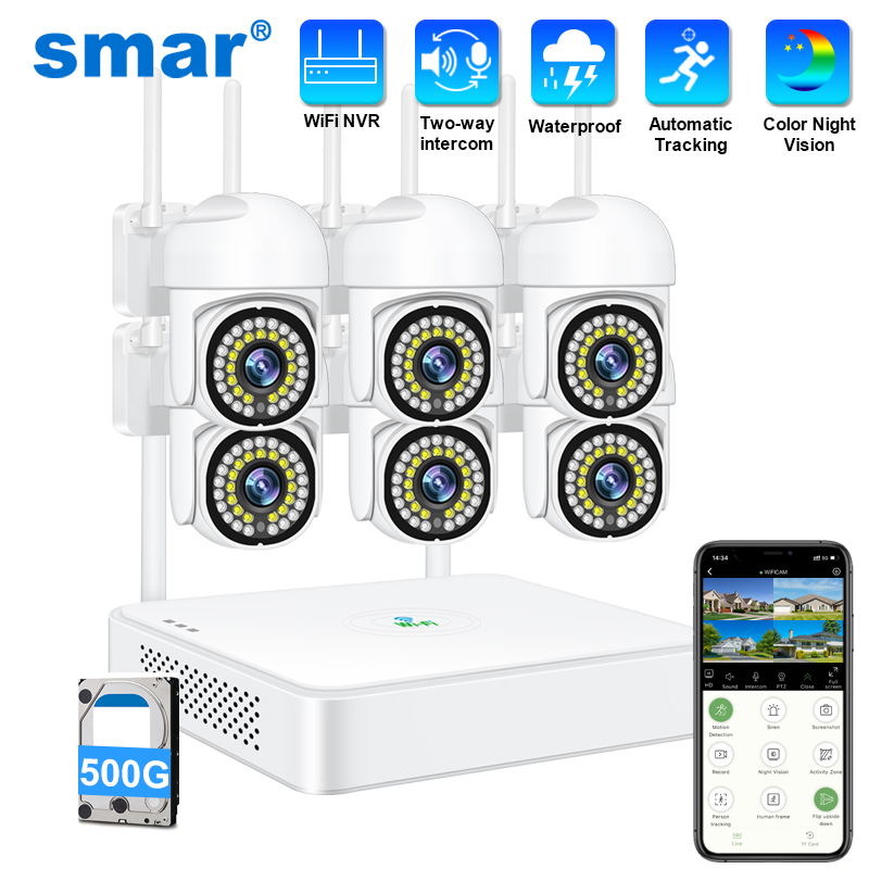 Smart Home Outdoor Camera - Smar 3MP Kabelloses CCTV-Sicherheitskamerasystem PTZ WLAN