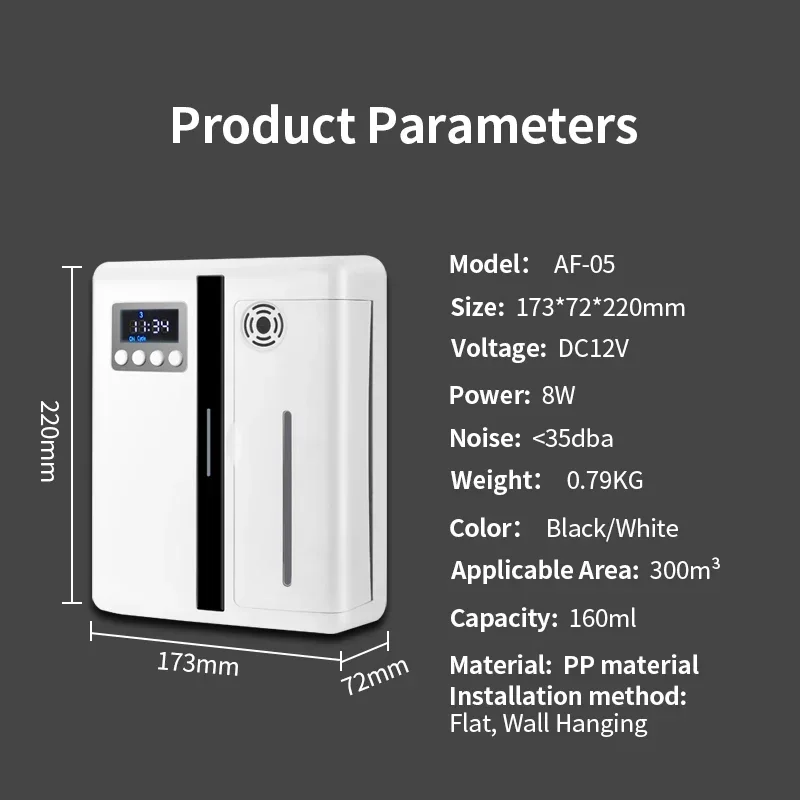 Smart Home Hotel - NAMSTE 300m³ Intelligenter Ätherisches-Öl-Diffusor Bluetooth Wasserloses